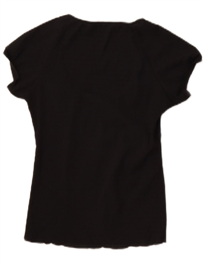 Liu Jo Femme Blouse Graphique Top UK 4 XS Noir Polyester