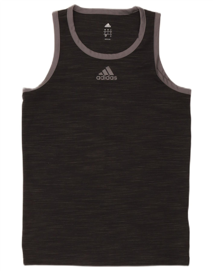 Adidas Homme Débardeur Petit Noir Moucheté Polyester
