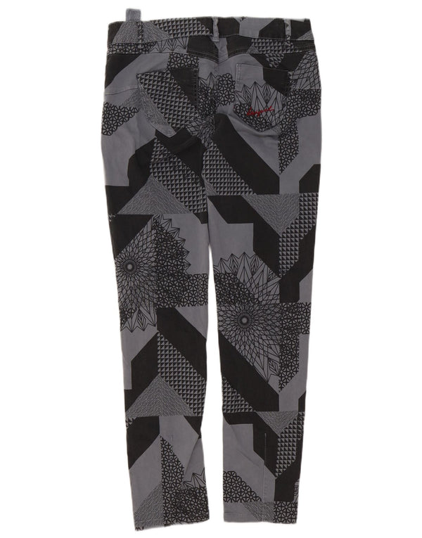 Desigual Pantalon décontracté slim femme W32 L29 Gris Patchwork Coton