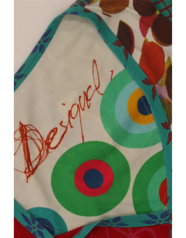 Desigual Femme Tunique Top UK 12 Medium Multicolore Floral