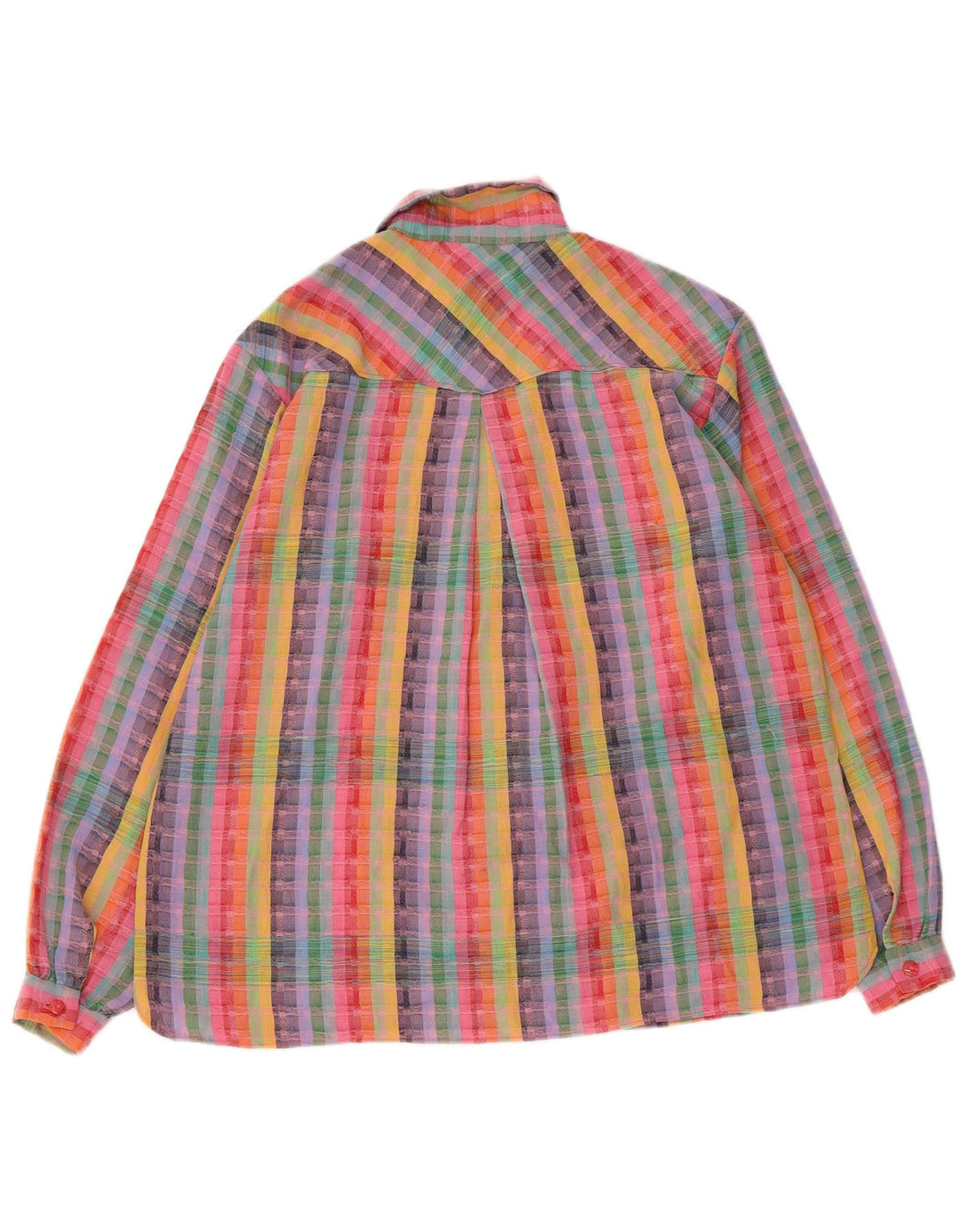 VINTAGE Chemise Femme UK 18 XL Rayé Multicolore