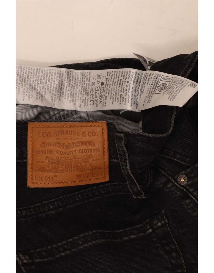 Levi's Mens 511 Slim Jeans W32 L27 Noir Coton
