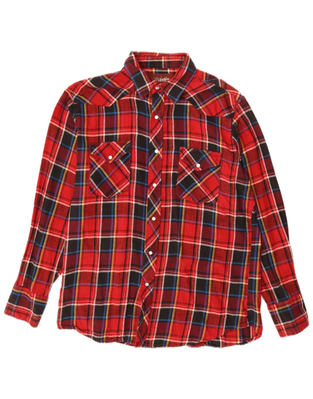 Wrangler Chemise Western en Flanelle pour Homme Grand Carreau Rouge