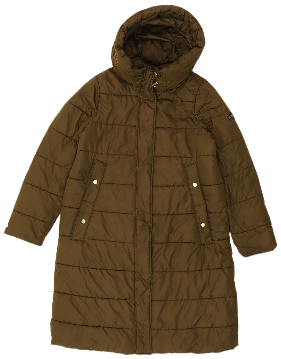 Barbour Manteau rembourré à capuche surdimensionné pour femme UK 10 Petit Kaki
