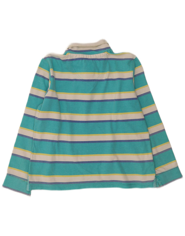 Crew Clothing Sweat-shirt à col boutonné pour femme UK 44 Large Rayé Bleu