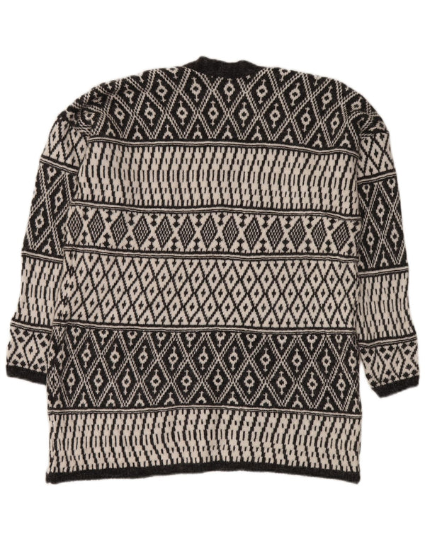 M&CO Pull Cardigan Ouvert pour Femme UK 14 Gris Moyen Argyle/Diamant Acrylique