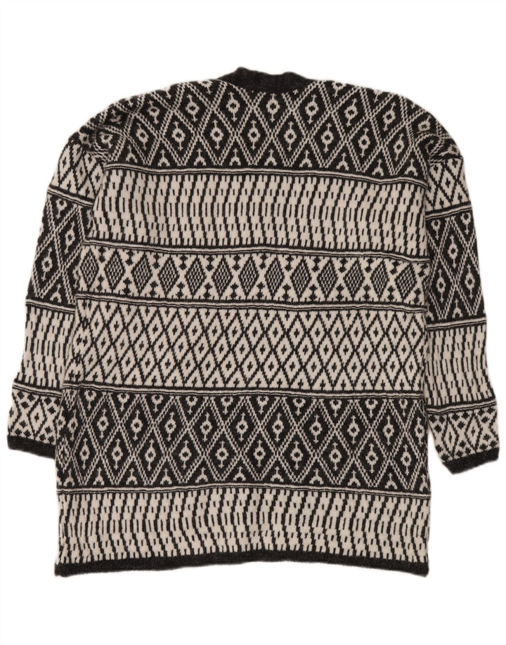 M&CO Pull Cardigan Ouvert pour Femme UK 14 Gris Moyen Argyle/Diamant Acrylique