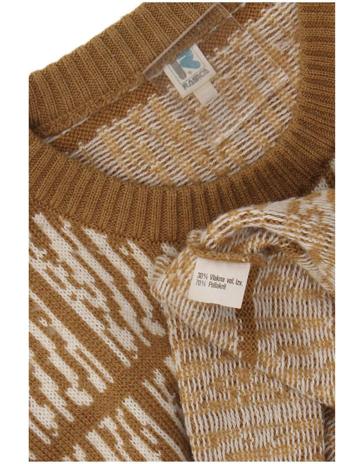 Rasica Pull col rond homme en laine à carreaux beige moyen