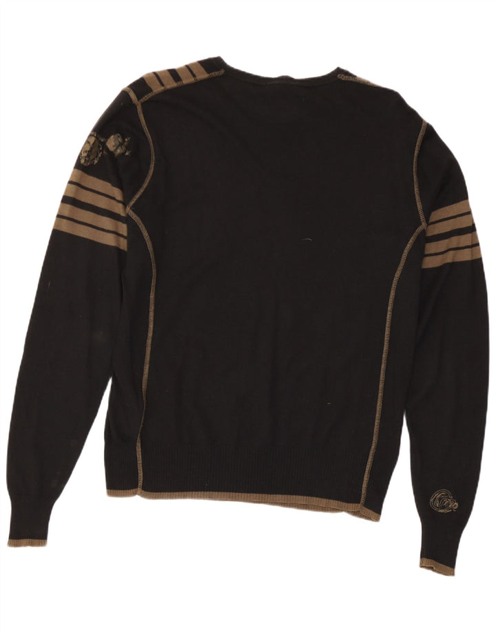 Diesel Pull col bateau en soie rayée noir moyen pour homme