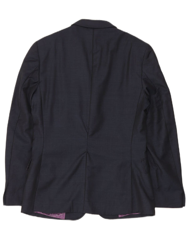 Ted Baker Veste blazer 1 bouton pour homme US 36 Small Bleu marine en laine