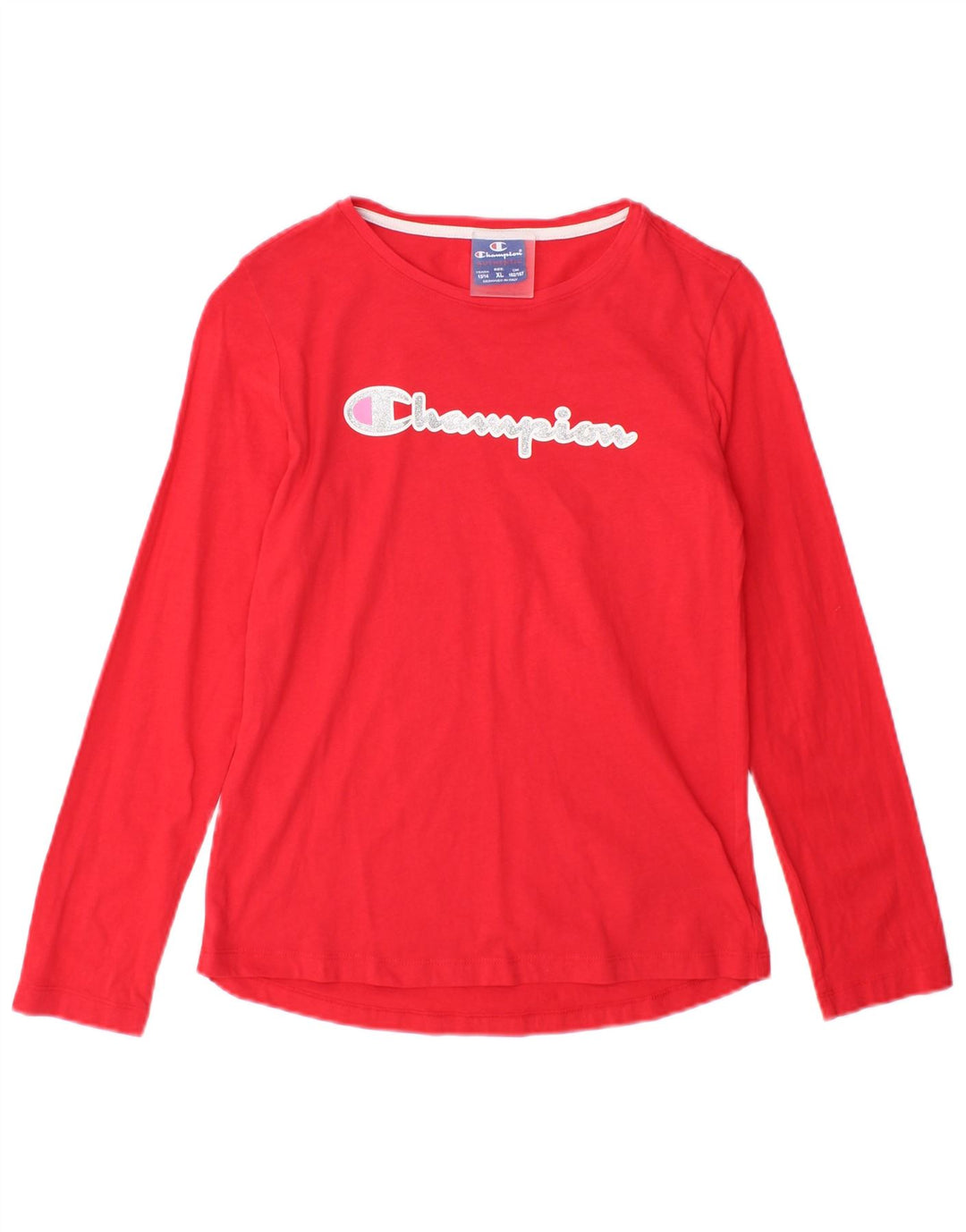 Champion Garçon Graphique Haut Manches Longues 13-14 ans XL Rouge