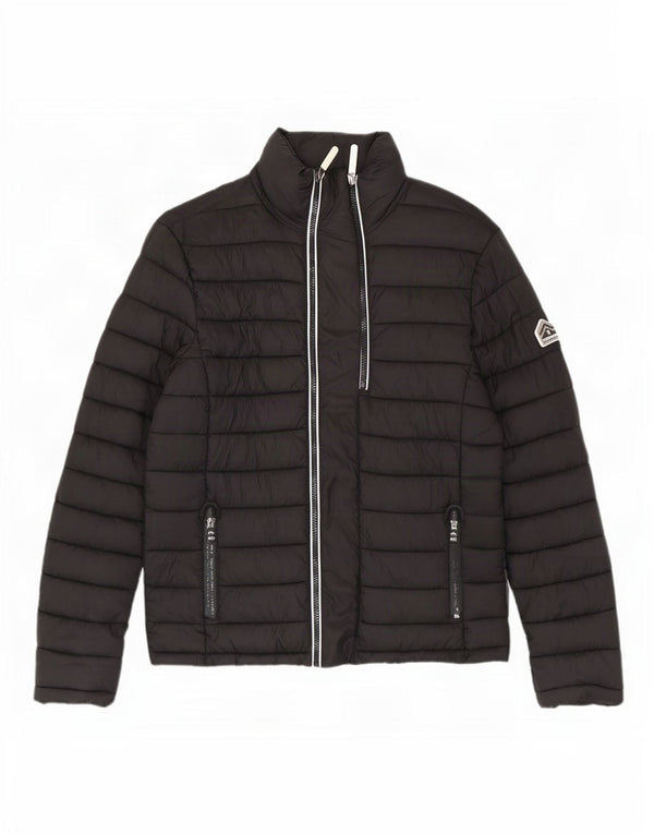Superdry Veste matelassée pour hommes UK 38 Medium Black Nylon