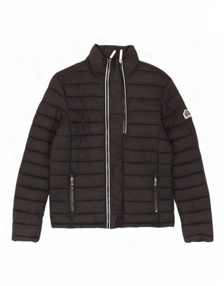 Superdry Veste matelassée pour hommes UK 38 Medium Black Nylon