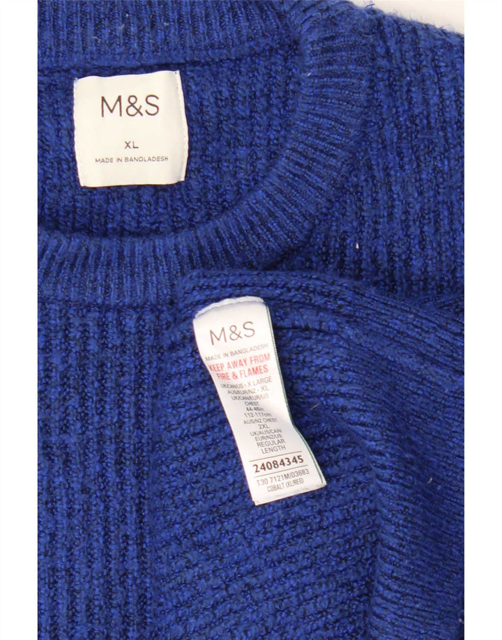 Marks & Spencer Pull surdimensionné à col rond pour femme UK 18 XL Bleu