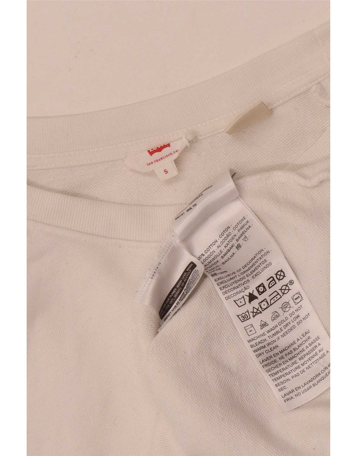 Levi's Graphic Sweatshirt Jumper Small Homme Blanc Coton