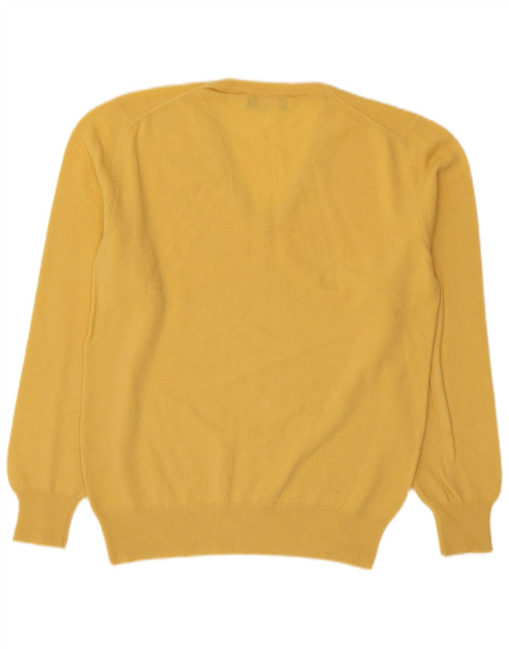 Claridges Pull col V pour homme en laine d'agneau Jaune Taille L