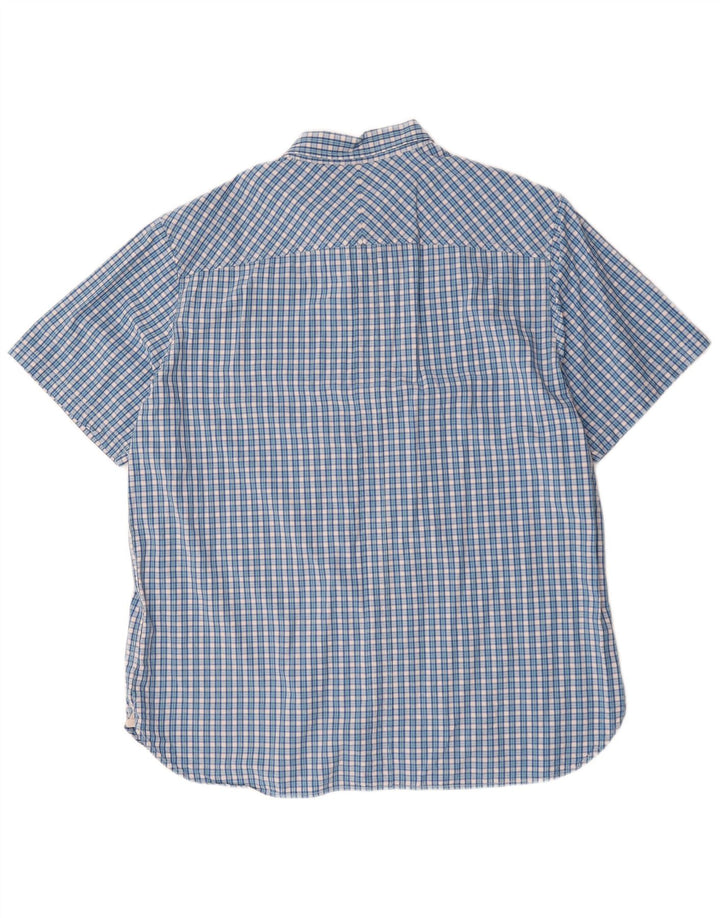 Timberland Chemise à manches courtes Earthkeepers pour homme Coupe régulière 2XL Bleu à carreaux
