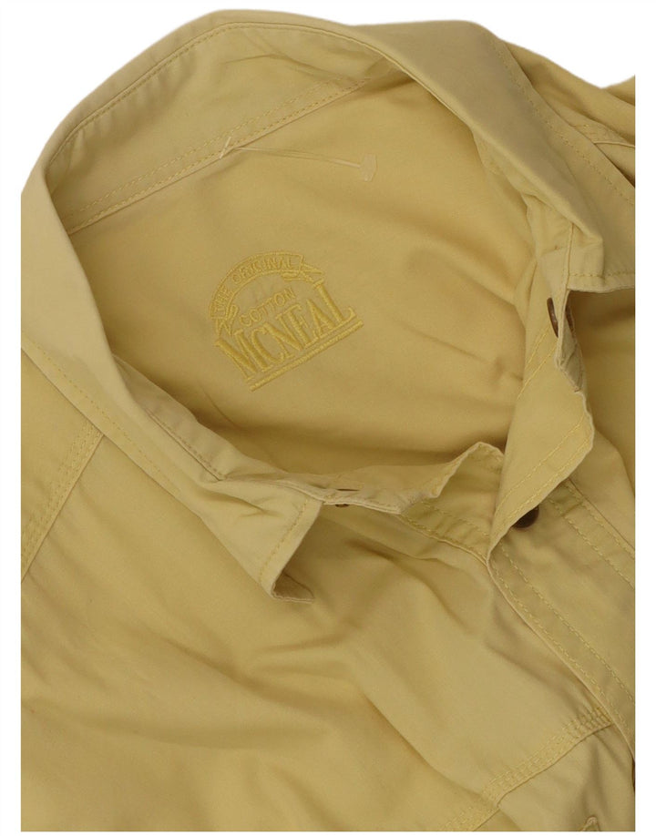 McNeal Chemise à manches courtes pour homme en coton jaune Large