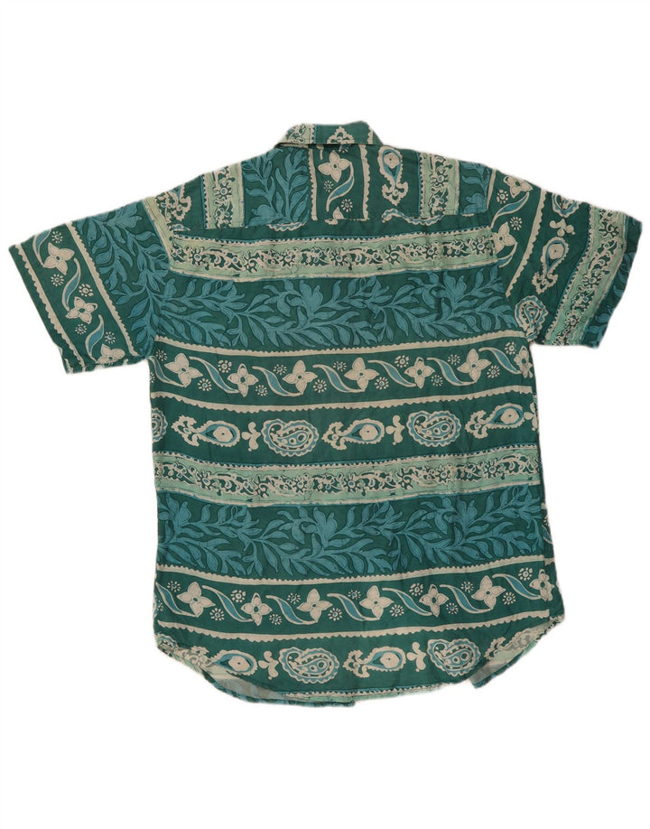 James Dillon Chemise à manches courtes pour homme Petite soie florale verte