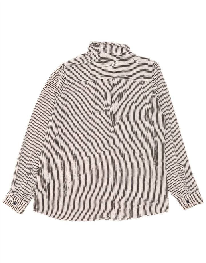 Oasis Chemise pull pour femme UK 14 Grandes rayures blanches en polyester