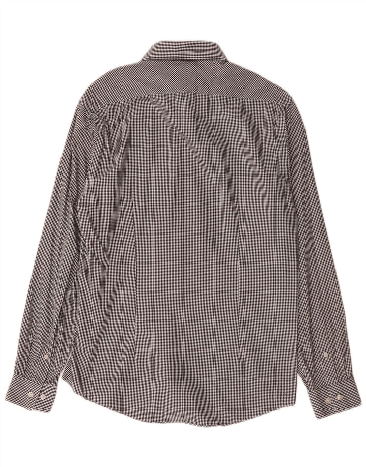Calvin Klein Chemise slim fit pour homme Taille 39 15 1/2 Pied-de-poule gris moyen