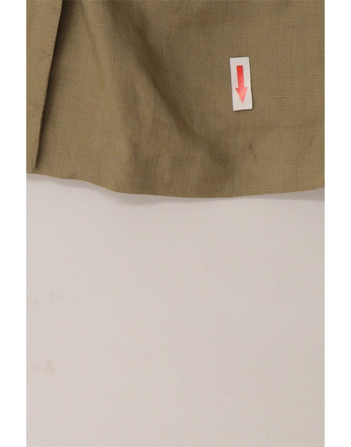 Sportmax Veste blazer double boutonnage pour femme UK 12 Lin vert moyen