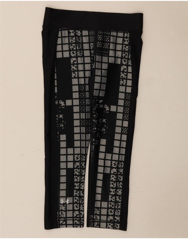 Under Armour Legging Capri Heat Gear pour femme UK 8 Small Noir Géométrique