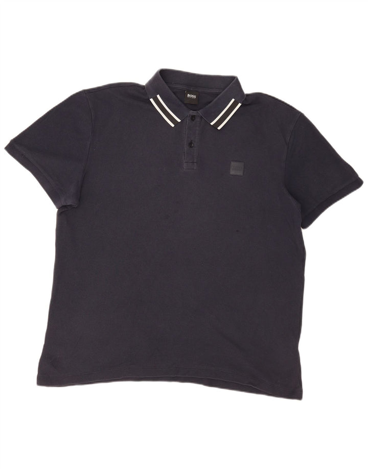 Hugo Boss Polo Homme XL Bleu Marine Coton