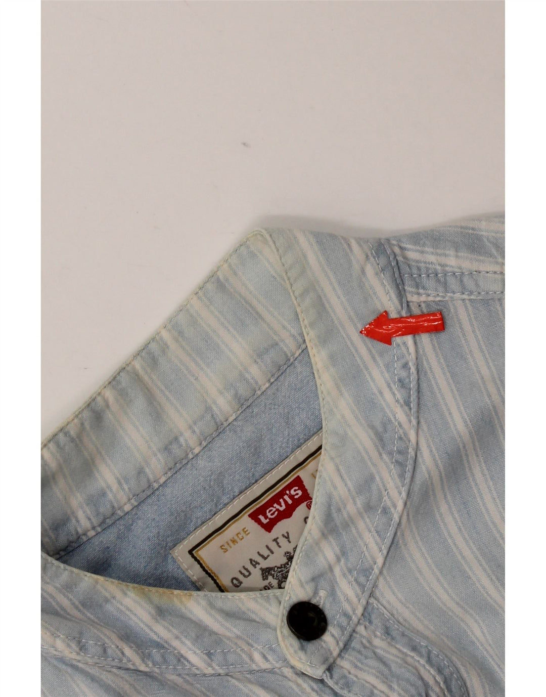 Levi's Chemise à Manches Courtes Homme Bleu Rayé Coton