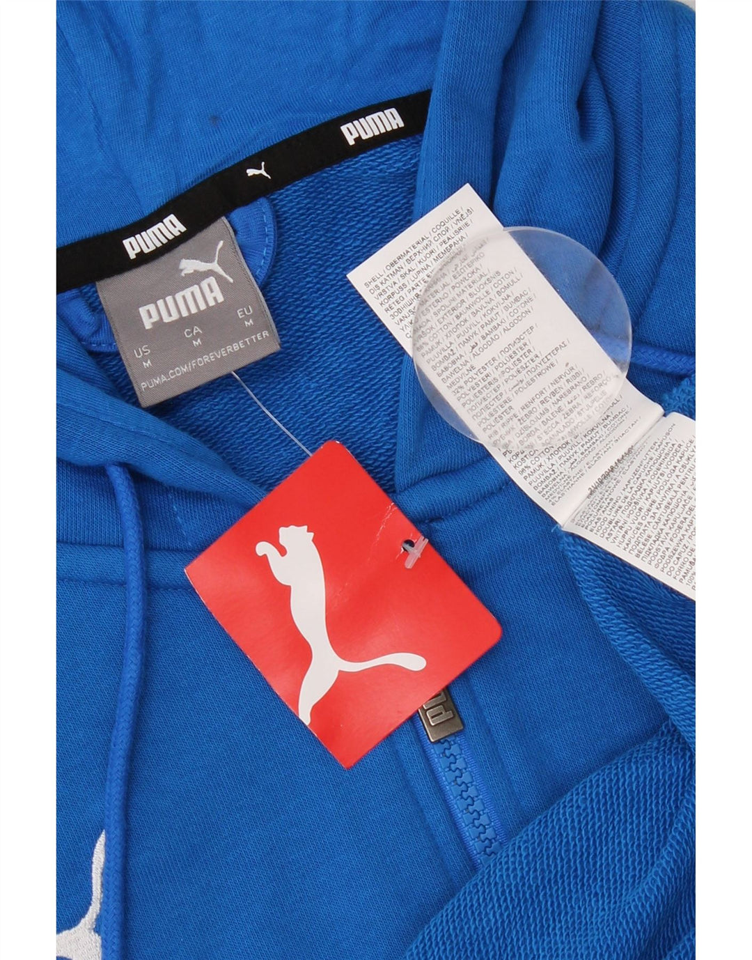 Puma Sweat à Capuche Zippé Homme Bleu Moyen Coton