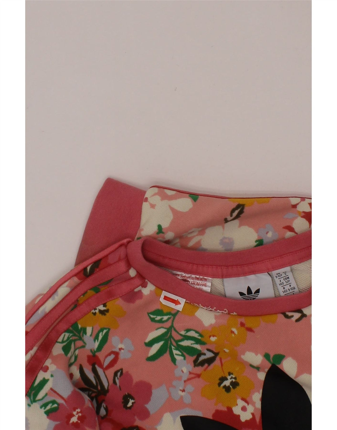 ADIDAS Sweat-shirt graphique fille 9-10 ans Rose Floral Coton