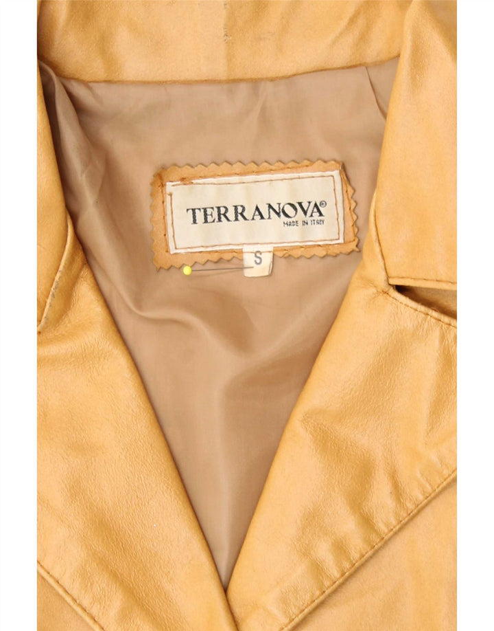 Terranova Manteau en cuir pour femme UK 10 Petit cuir beige
