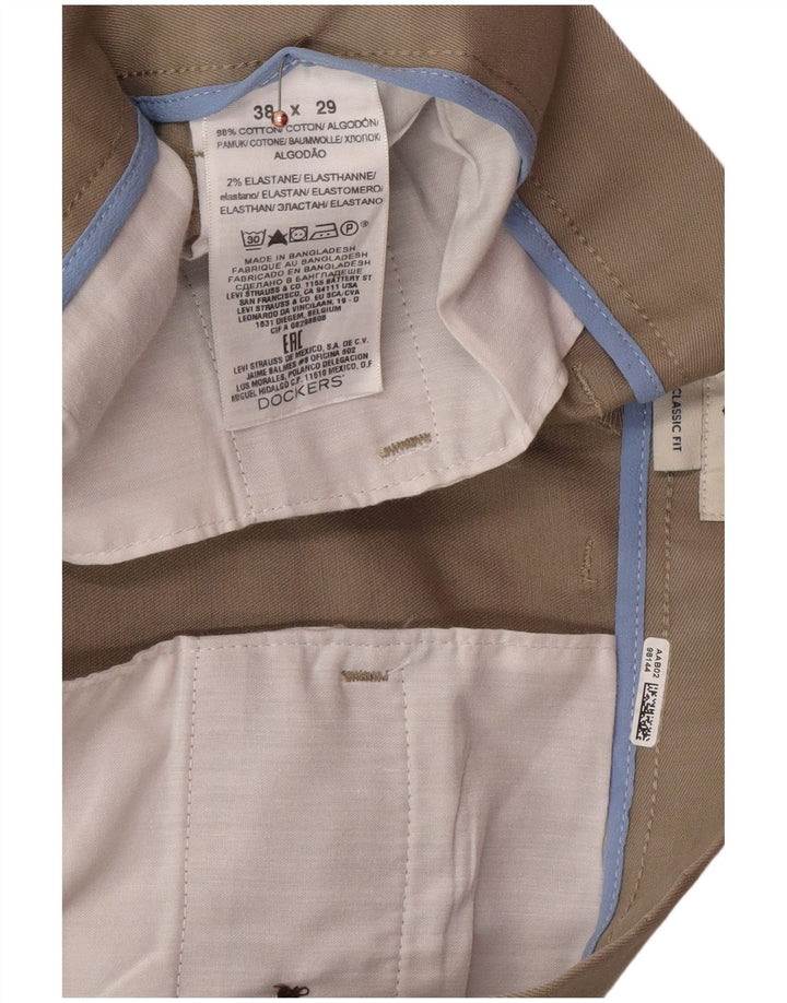 DOCKERS Pantalon Chino Coupe Classique Homme W38 L29 Beige Coton Classique