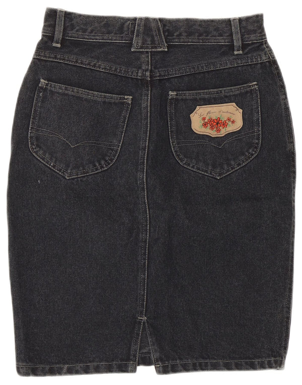 Jupe en jean vintage pour femme Small W26 Gris