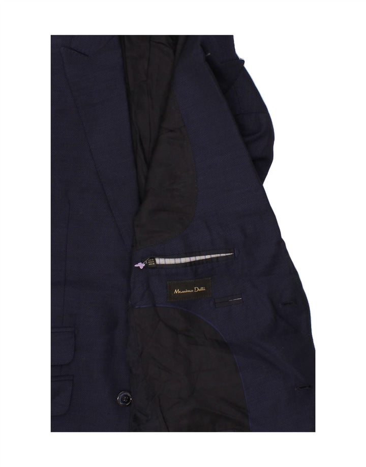 MASSIMO DUTTI Mens 2 Button Blazer Jacket EU 46 Small   Navy Blue Vintage Massimo Dutti and Second-Hand Massimo Dutti from Messina Hembry 