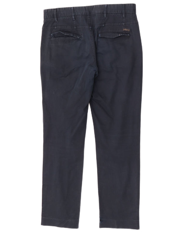 Zara Pantalon Chino Droit Homme EU 40 Medium W31 L29 Bleu Marine Coton