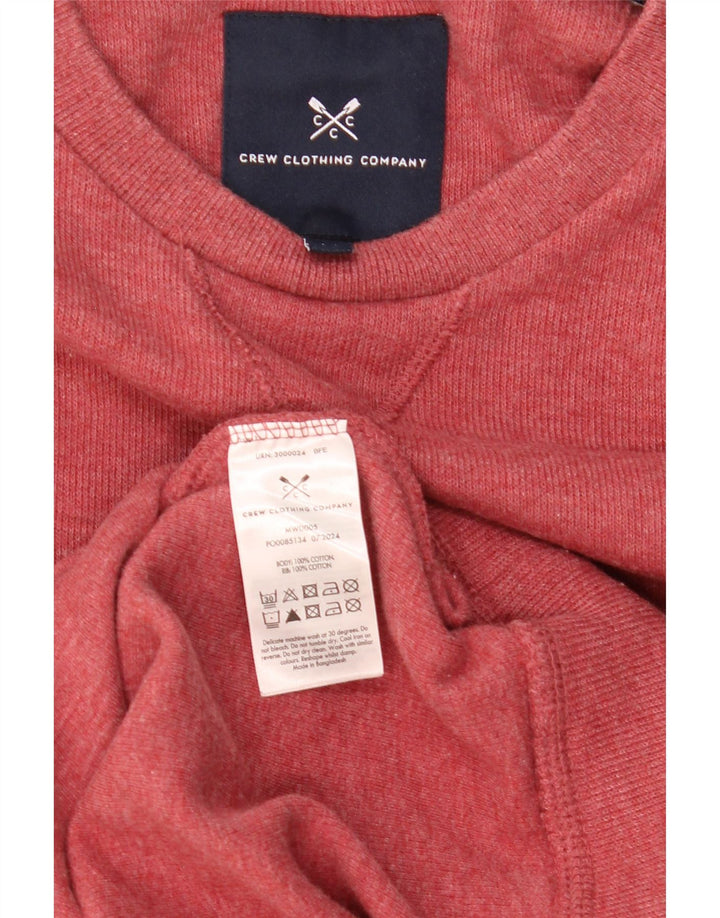 CREW CLOTHING Pull col rond homme en coton rouge moyen