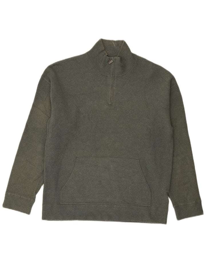 Massimo Dutti Pull à col zippé pour homme Large Gris Viscose