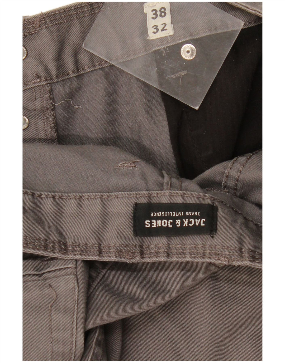 JACK & JONES Pantalon décontracté droit pour homme W38 L32 Gris Polyester