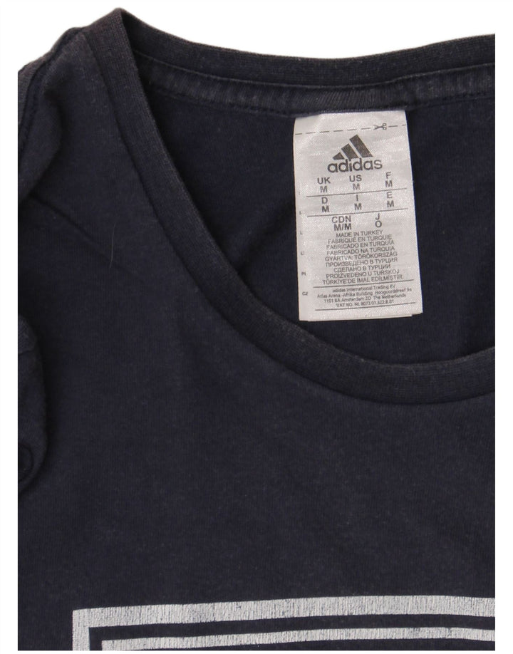 Adidas T-Shirt Graphique Homme Bleu Marine Moyen Coton