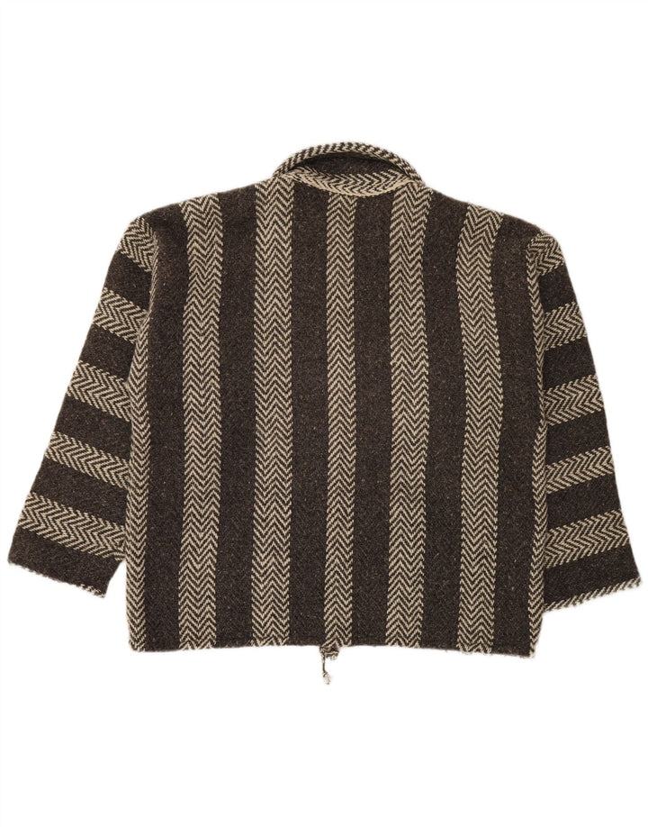 VINTAGE Pull col polo pour homme XL Gris Chevron Aztèque