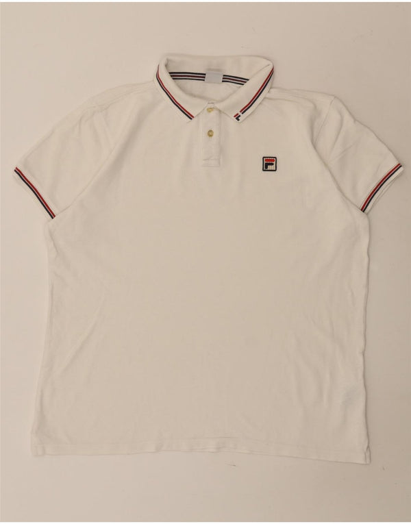 Fila Polo Homme IT 54 XL Blanc Rayé Coton