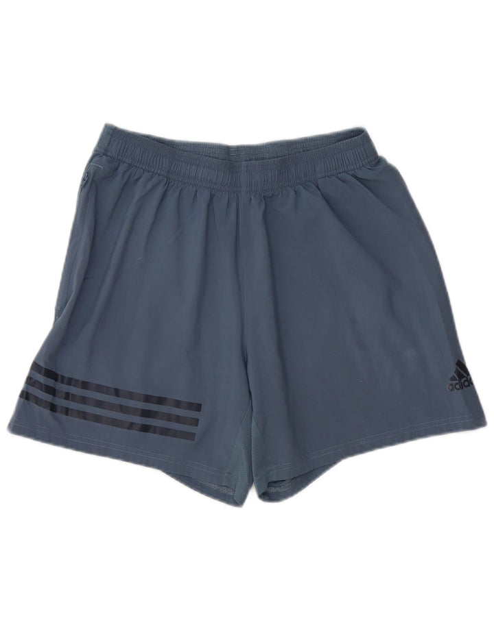 Adidas Short de sport pour femme UK 12 Bleu moyen Polyester
