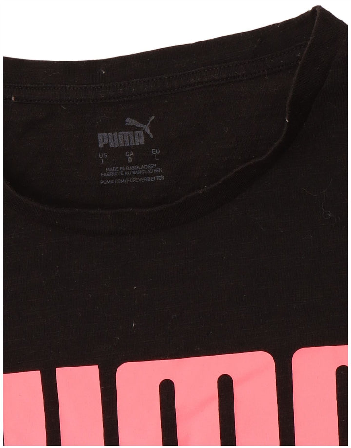 Puma T-shirt graphique pour femme UK 16 Large Noir