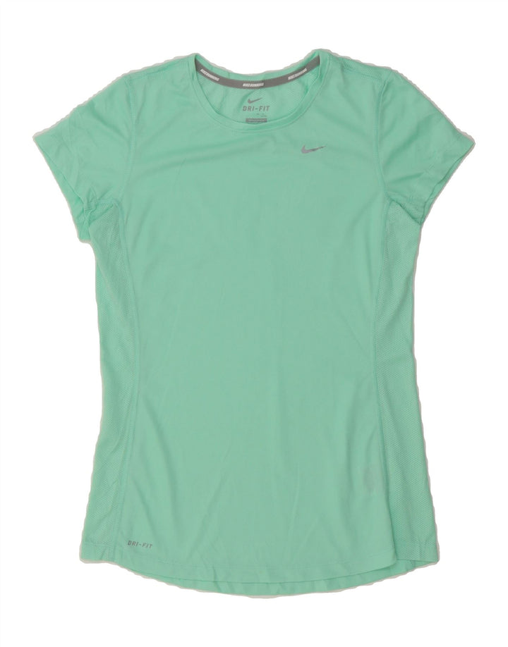 NIKE Womens Dri Fit T-Shirt Top UK 10 Small Turquoise Polyester Vintage Nike and Second-Hand Nike from Messina Hembry 
