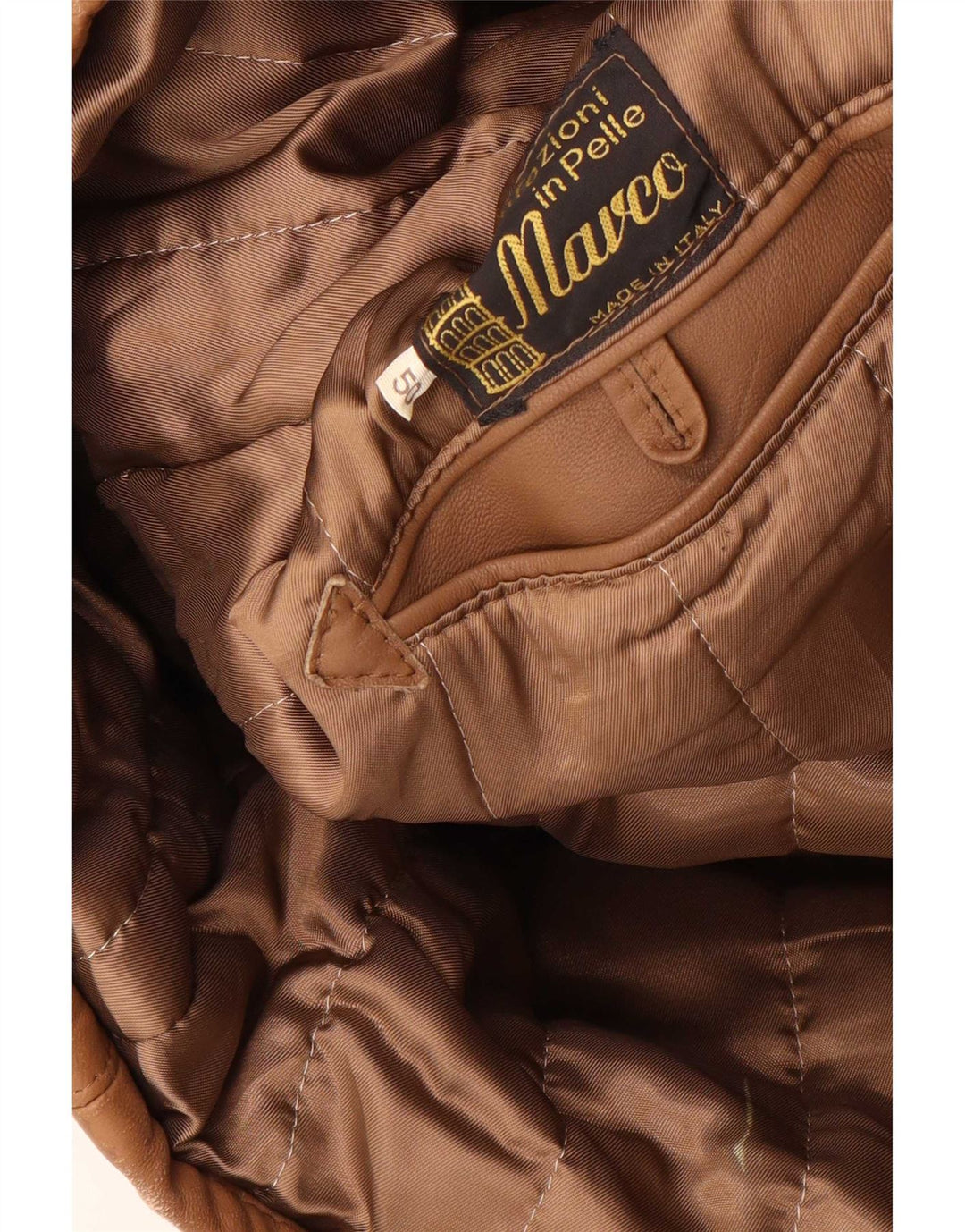 veste en cuir homme vintage IT 50 Grand cuir marron