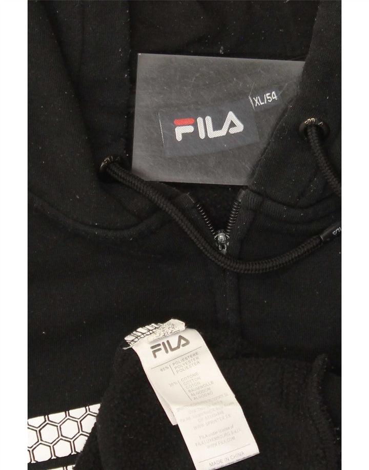 Fila Pull à capuche zippé Graphic Homme XL Noir Polyester
