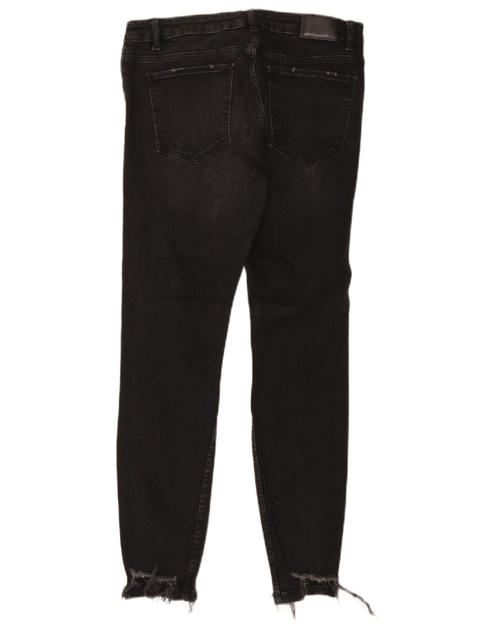 Zara Jean slim vieilli pour femme EU 40 Medium W30 L27 Coton noir