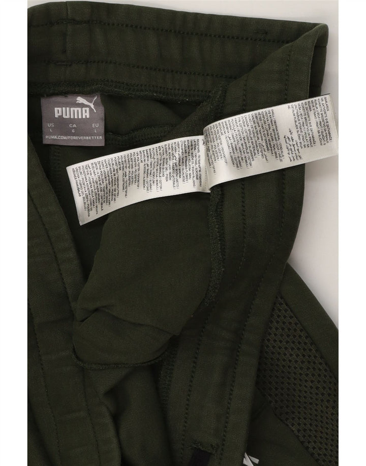 PUMA Pantalon de Survêtement Graphique Homme Large Vert Coton