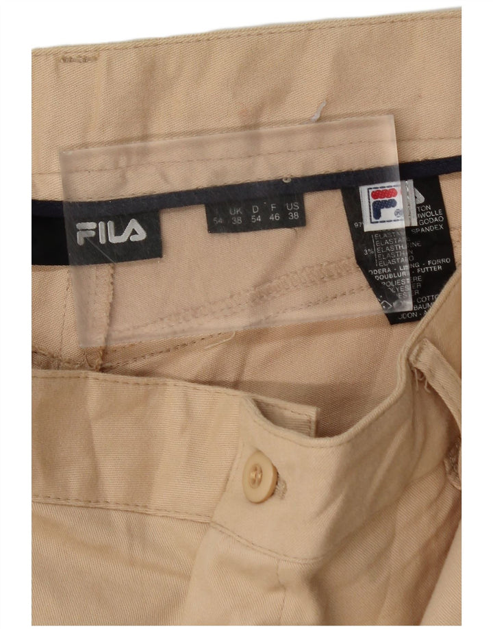 FILA Pantalon Chino Droit Homme W38 L32 Beige Coton